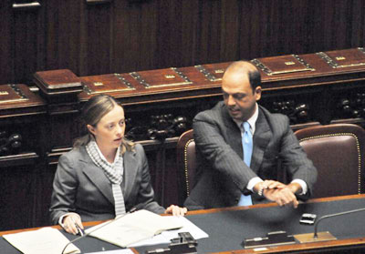 Bersani-Meloni davanti a Renzi-Alfano 