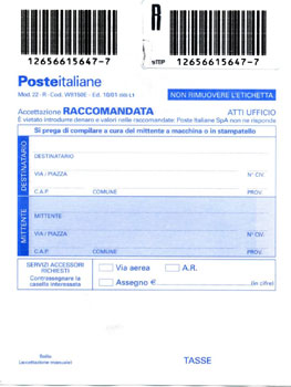 Poste Italiane   e la raccomandata 