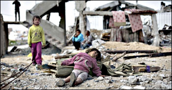 Petizione pro-Gaza con  foto di bimba yemenita 