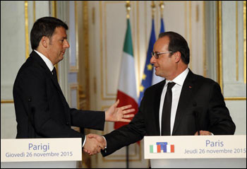 Renzi volta le spalle a Hollande 