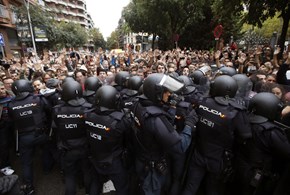 Violenza sul voto della Catalogna 
