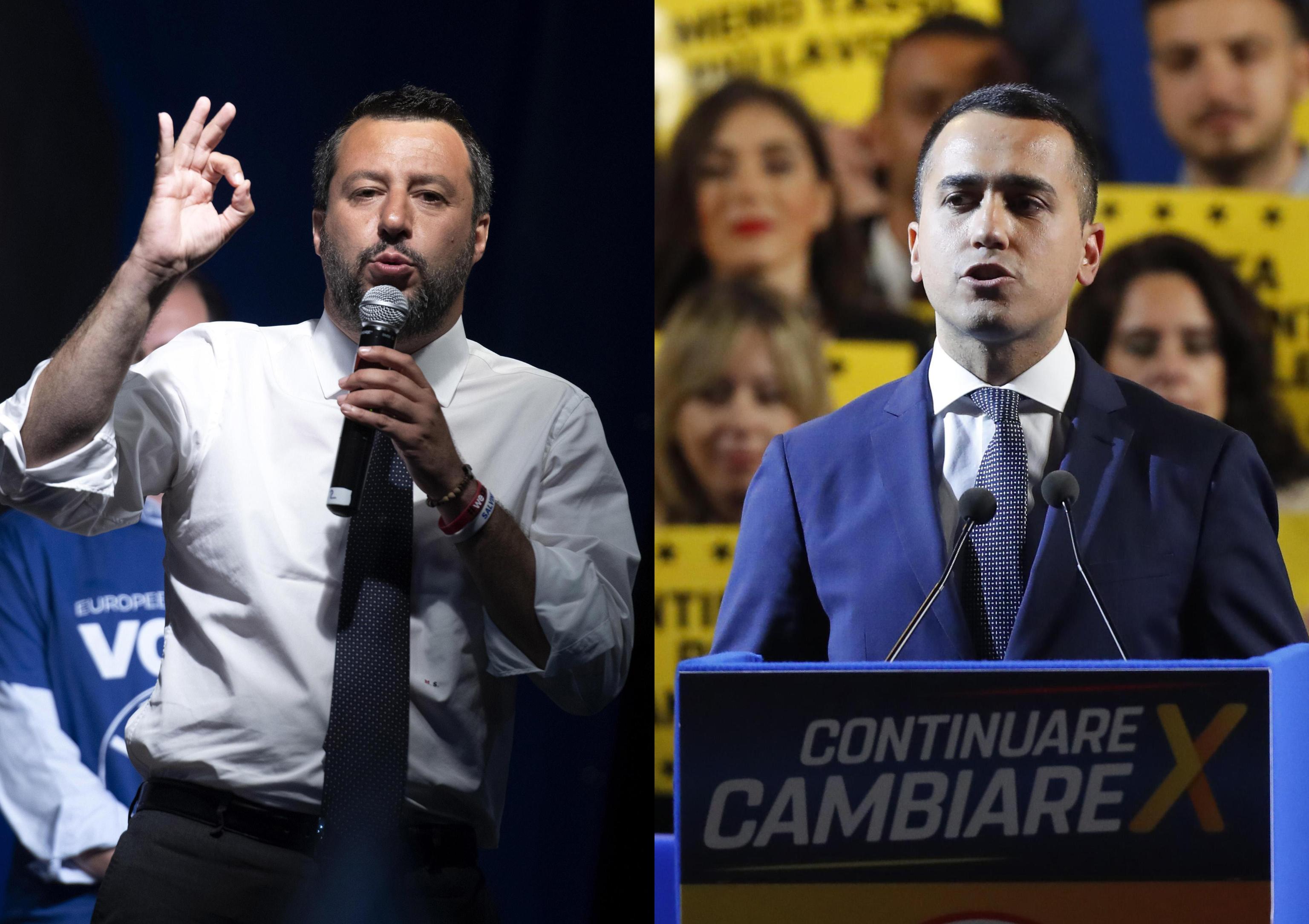 Salvini e Di Maio in campagna elettorale anti-Ue