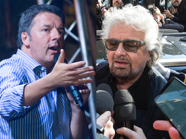 Renzi e Grillo su “Scherzi a parte”