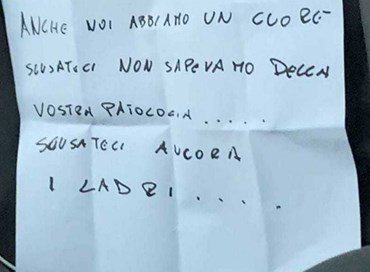 Ladri rubano auto a disabile, poi restituiscono il veicolo (con scuse)