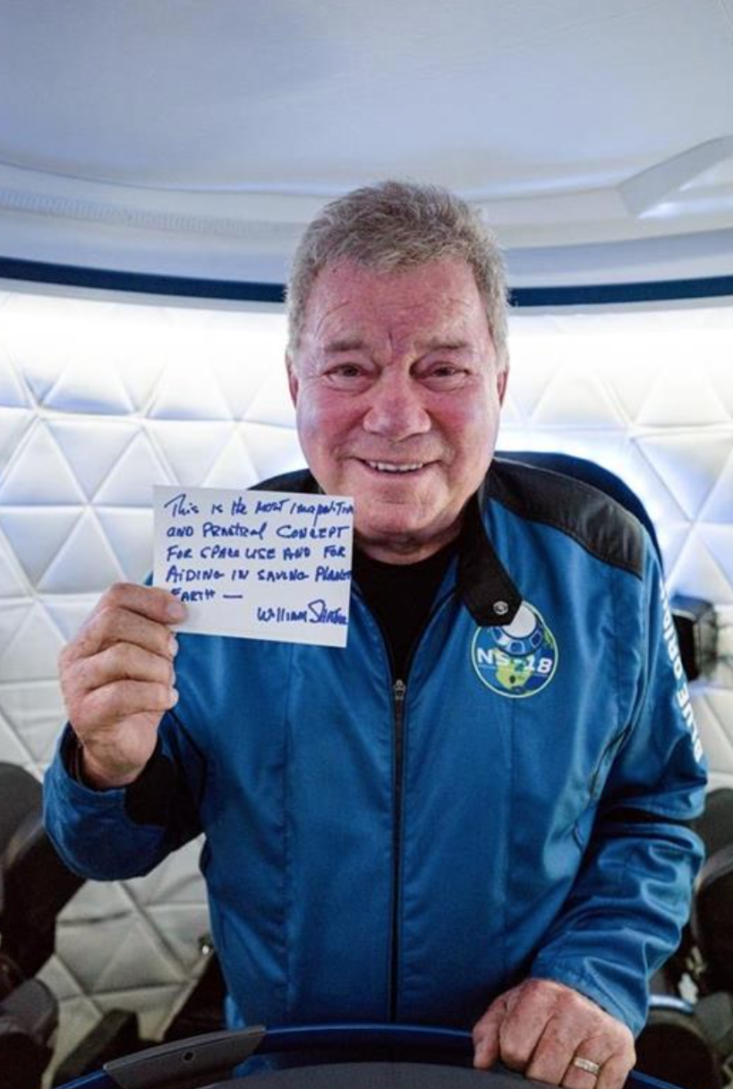 Il Capitano Kirk nello spazio con Blue Origin