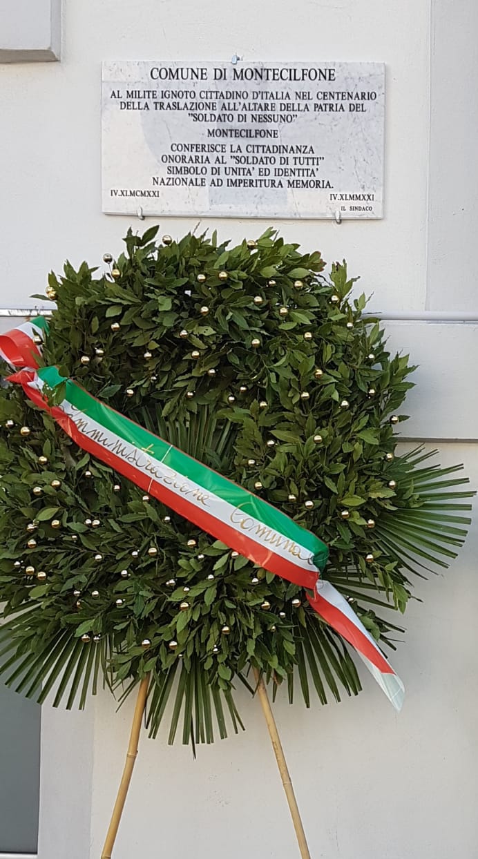 Il Milite Ignoto cittadino onorario di Montecilfone