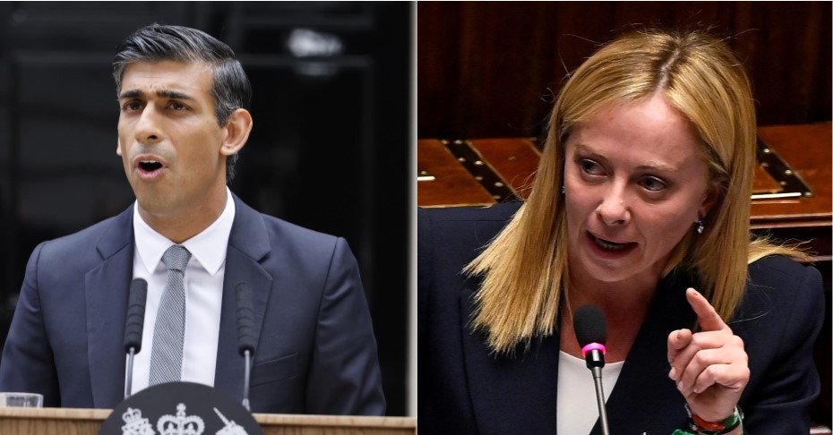 Coniugati ma con problemi: Sunak-Meloni, l’inedita coppia
