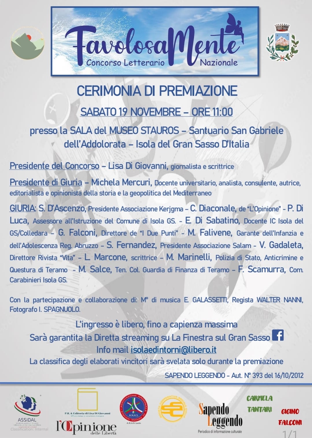 Concorso letterario “FavolosaMente”: sabato la premiazione