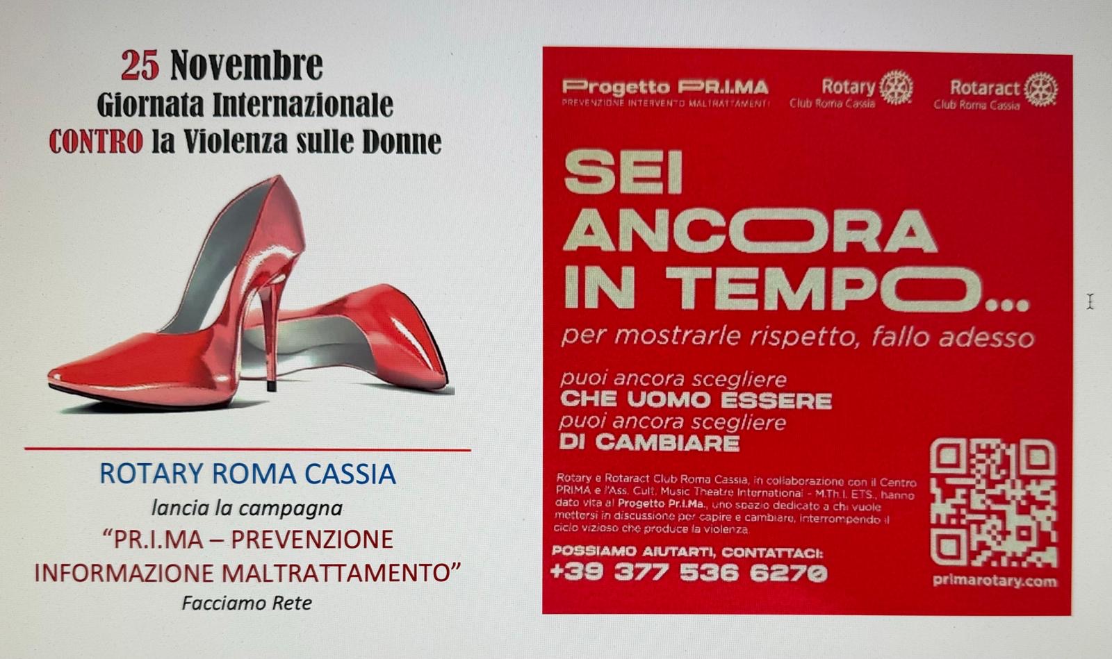 Il Rotary Club Roma Cassia contro la violenza sulle donne 