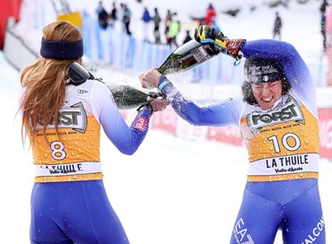 A La Thuile vince Aicher, Goggia e Brignone sul podio