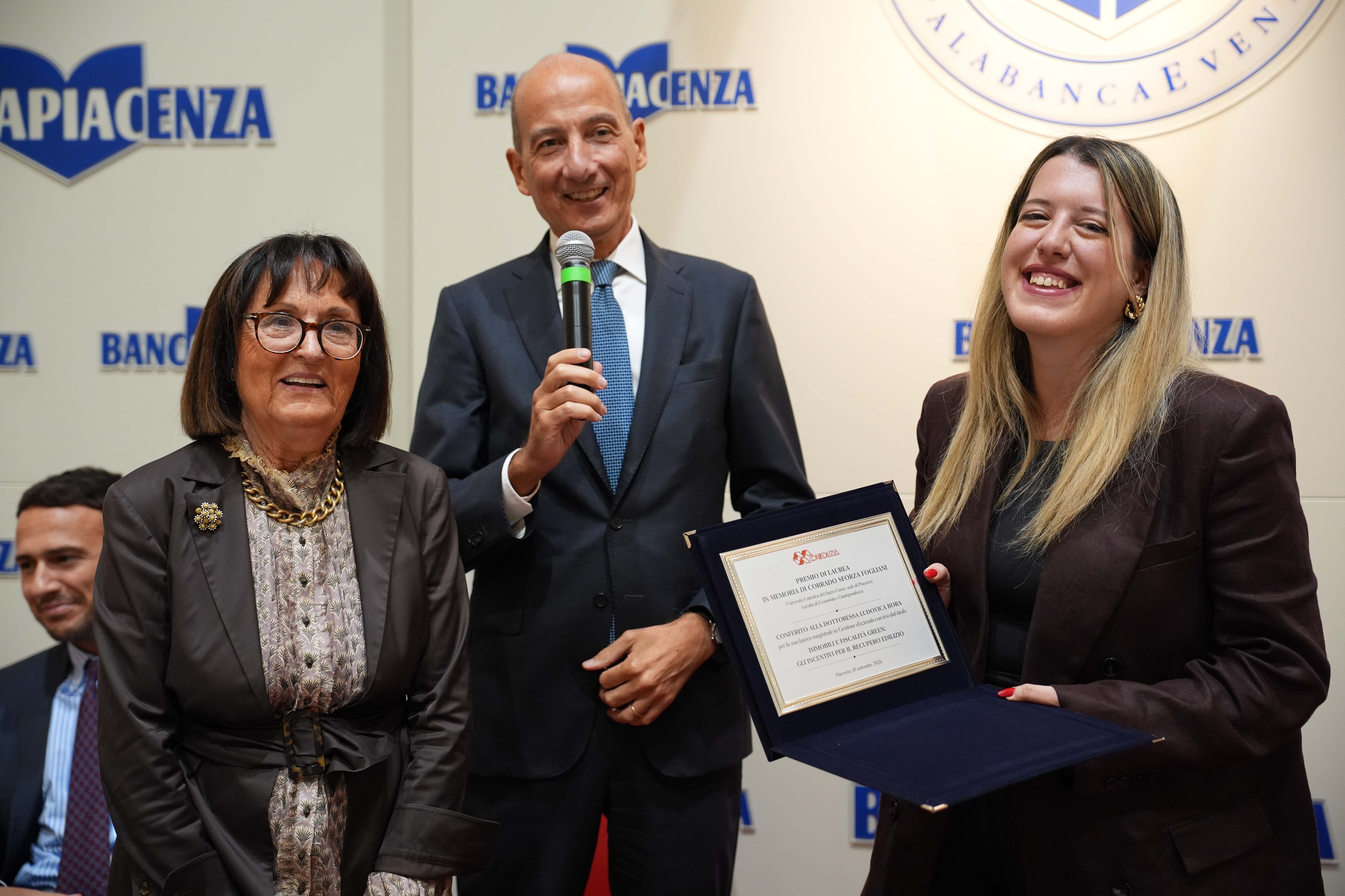 Consegnato il premio di laurea dedicato a Corrado Sforza Fogliani